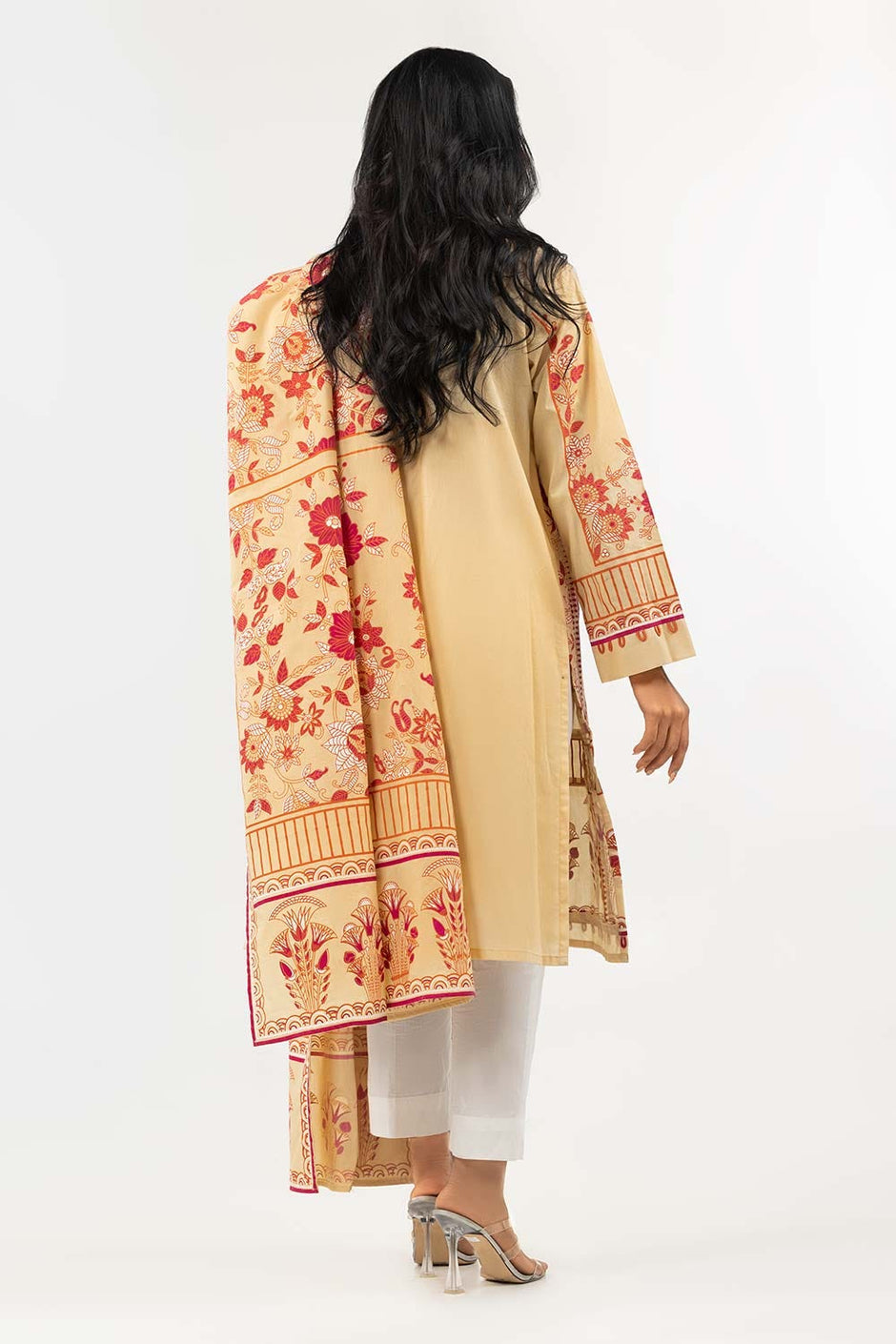 Screen Printed Cambric Shirt with Lawn Dupatta