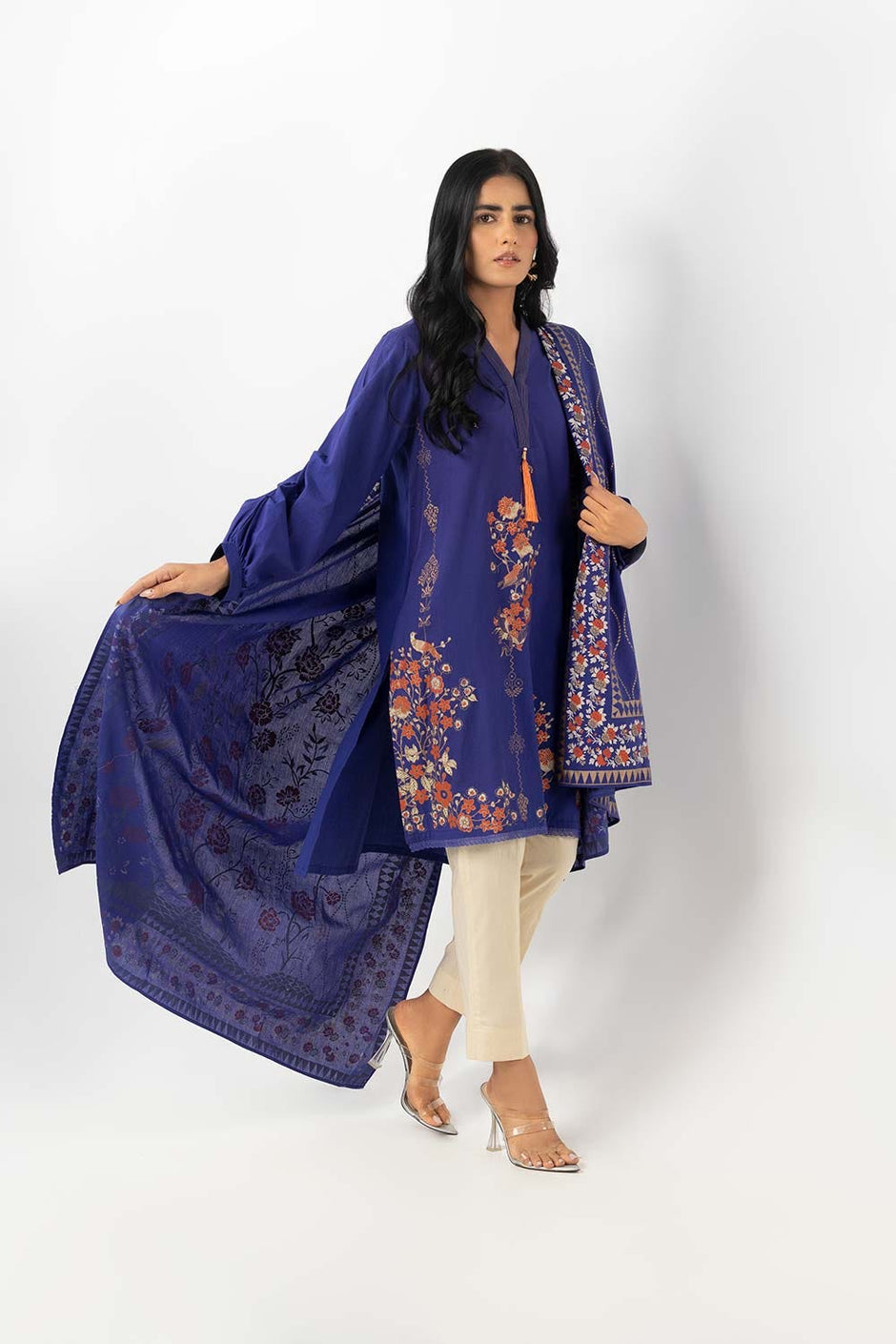 Screen Printed Cambric Shirt with Lawn Dupatta