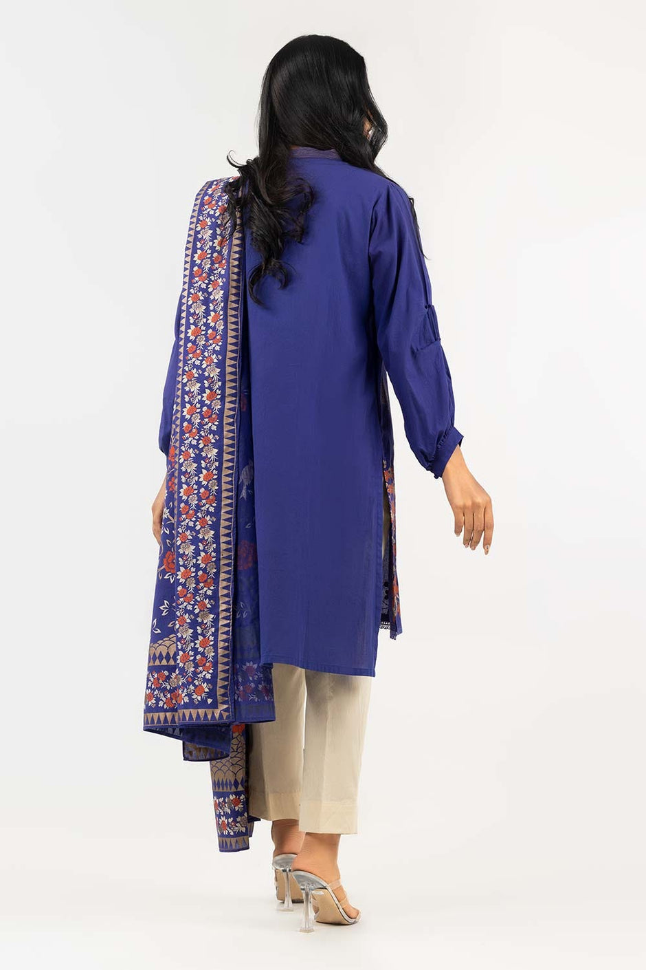 Screen Printed Cambric Shirt with Lawn Dupatta