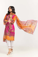 2 Piece Printed Cambric Shirt With Dupatta IPS-23-06