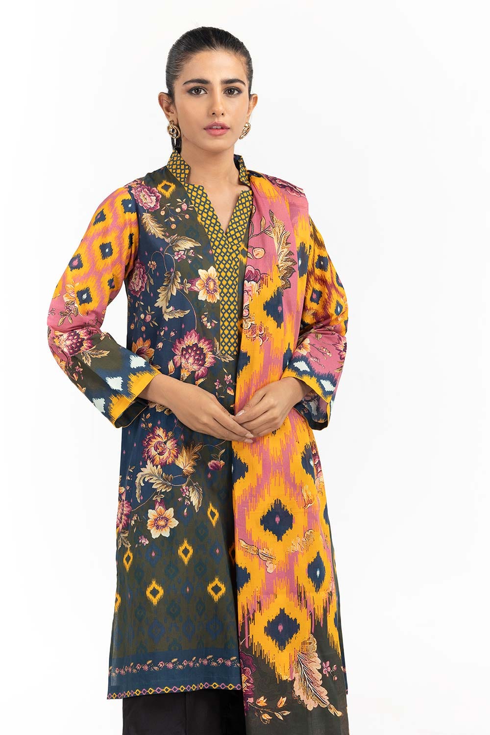2 Piece Printed Cambric Shirt With Dupatta IPS-23-09