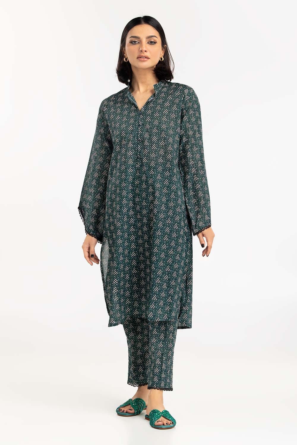 2 Piece Printed Cambric Shirt with Trouser IPS-23-106