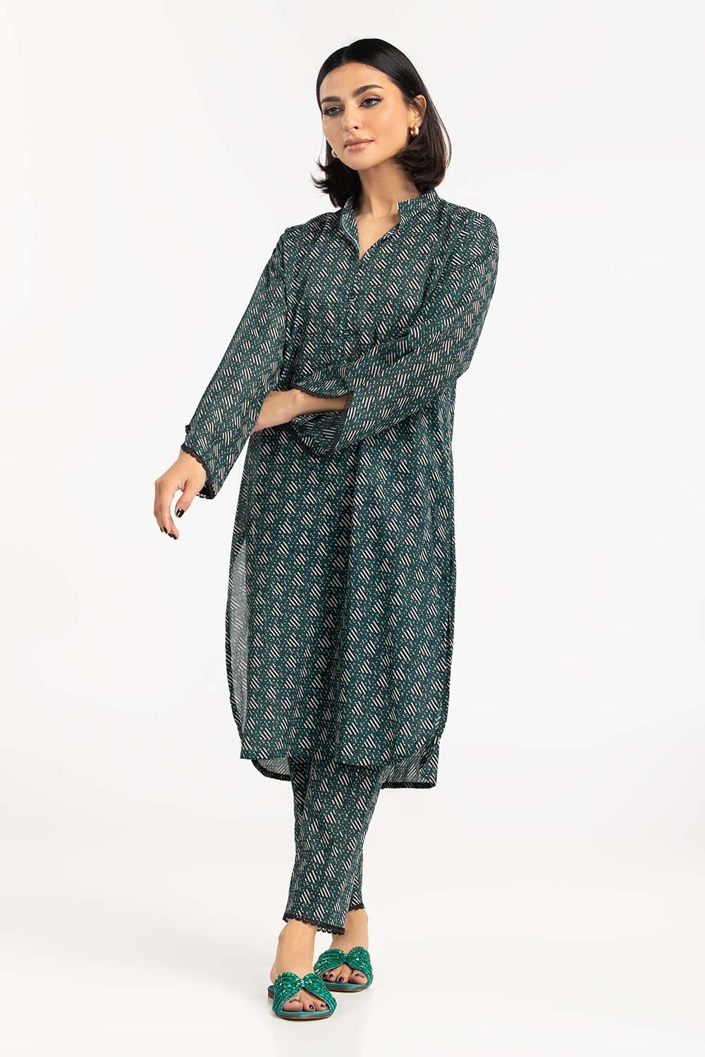 2 Piece Printed Cambric Shirt with Trouser IPS-23-106