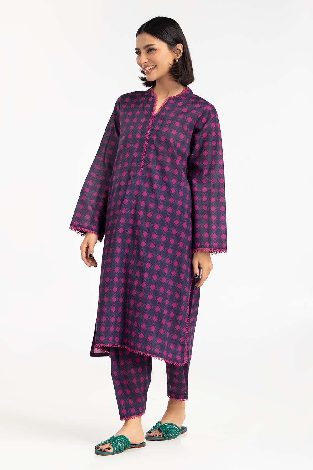 2 Piece Printed Cambric Shirt With Trouser IPS-23-107