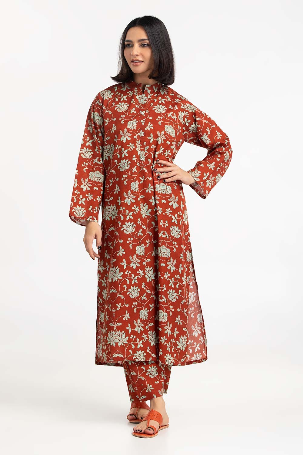 2 Piece Printed Cambric Shirt with Trouser IPS-23-109
