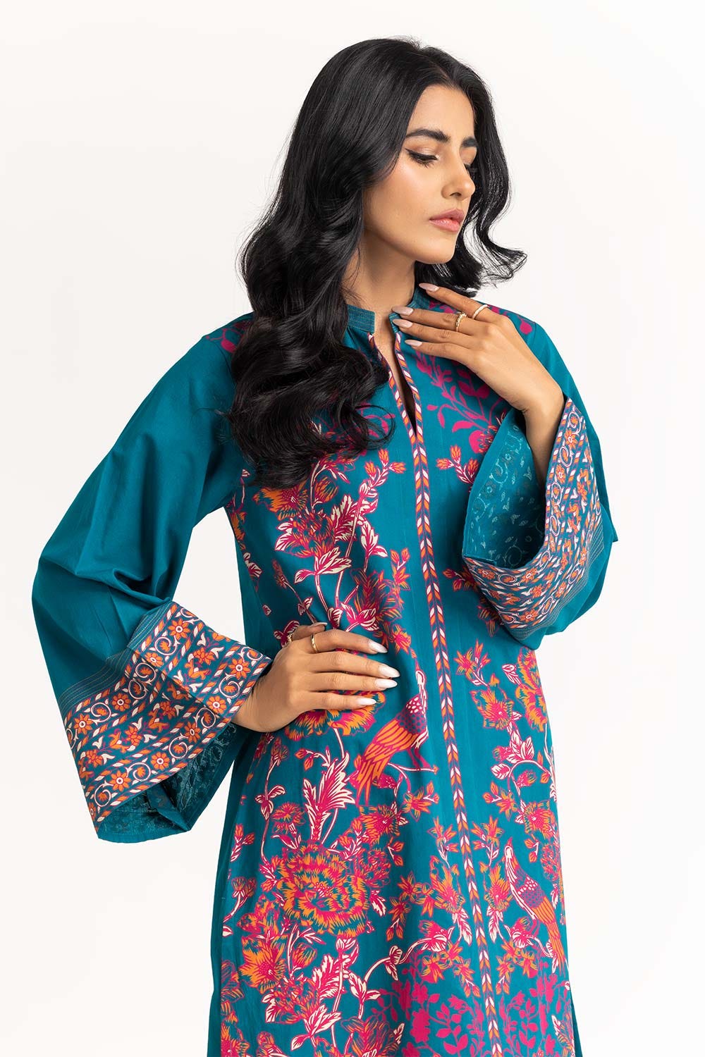 2 Piece Cambric Screen Print Shirt With Trouser IPS-23-12