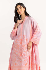 3 Piece Dyed Cambric Screen Printed Shirt With Trouser IPS-23-154