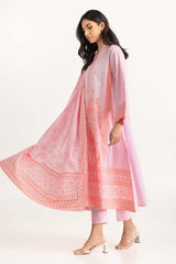 3 Piece Dyed Cambric Screen Printed Shirt With Trouser IPS-23-154