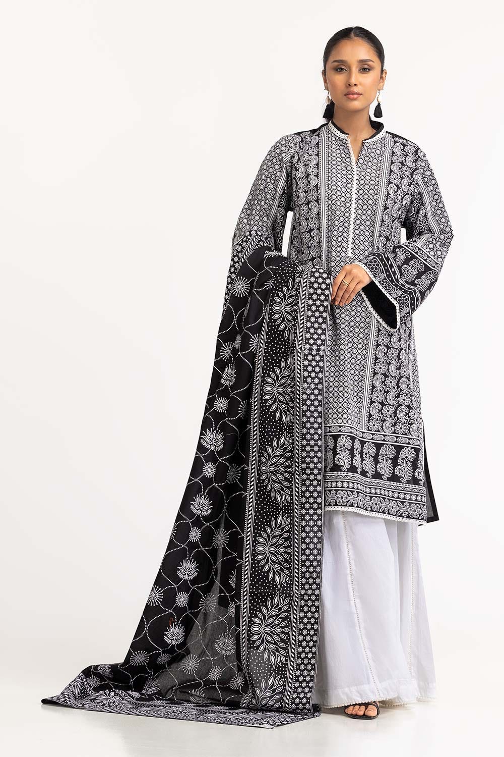 2 Piece Screen Printed Shirt With Dupatta IPS-23-213