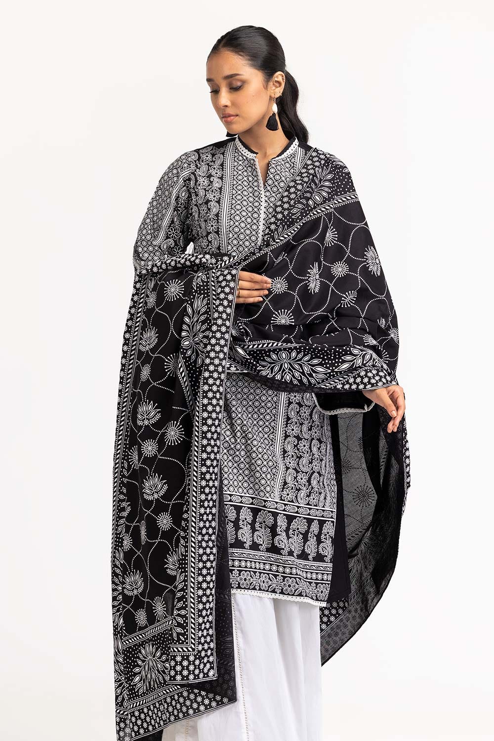 2 Piece Screen Printed Shirt With Dupatta IPS-23-213