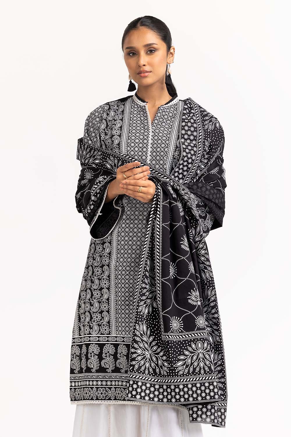 2 Piece Screen Printed Shirt With Dupatta IPS-23-213