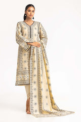 2 Piece Dyed Cambric Screen Printed Kurti With Dupatta IPS-23-216