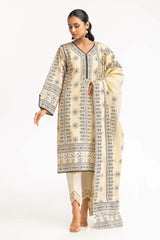2 Piece Dyed Cambric Screen Printed Kurti With Dupatta IPS-23-216