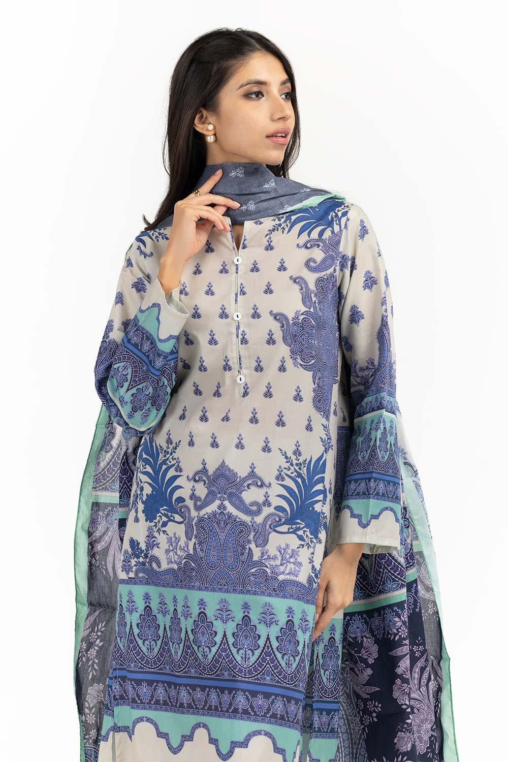 2 Piece Digital Printed Cambric Shirt With Dupatta IPS-23-38