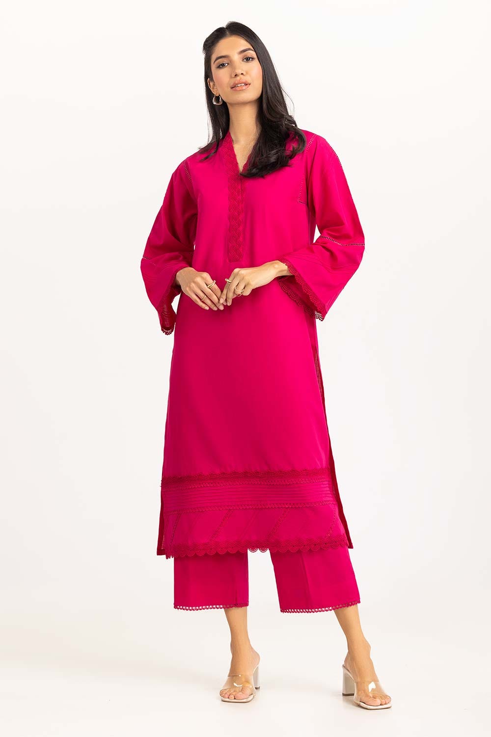 2 Piece Cambric Embellished Shirt with Trouser IPS-23-30