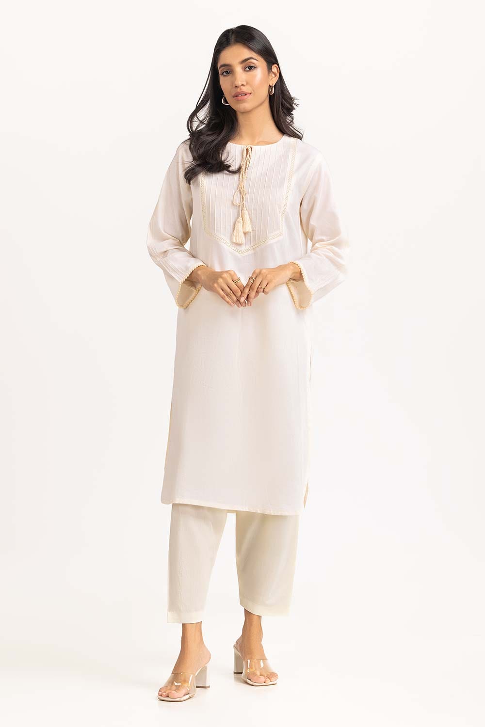 2 Piece Cambric Embellished Shirt with Shalwar IPS-23-32