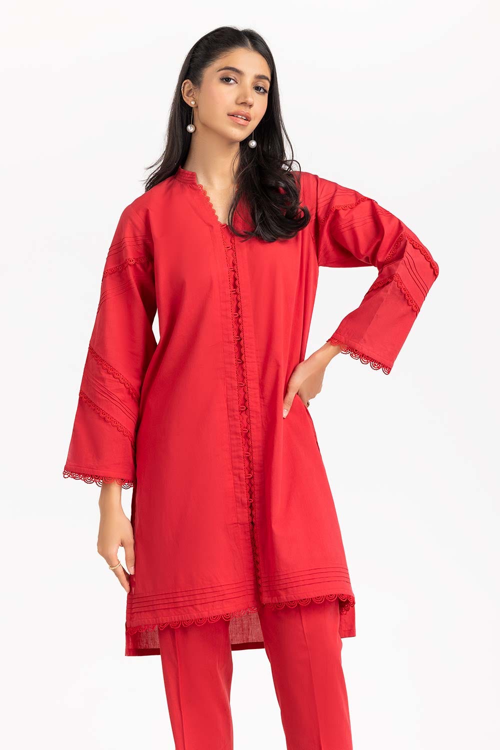 2 Piece Cambric Embellished Shirt with Trouser IPS-23-33