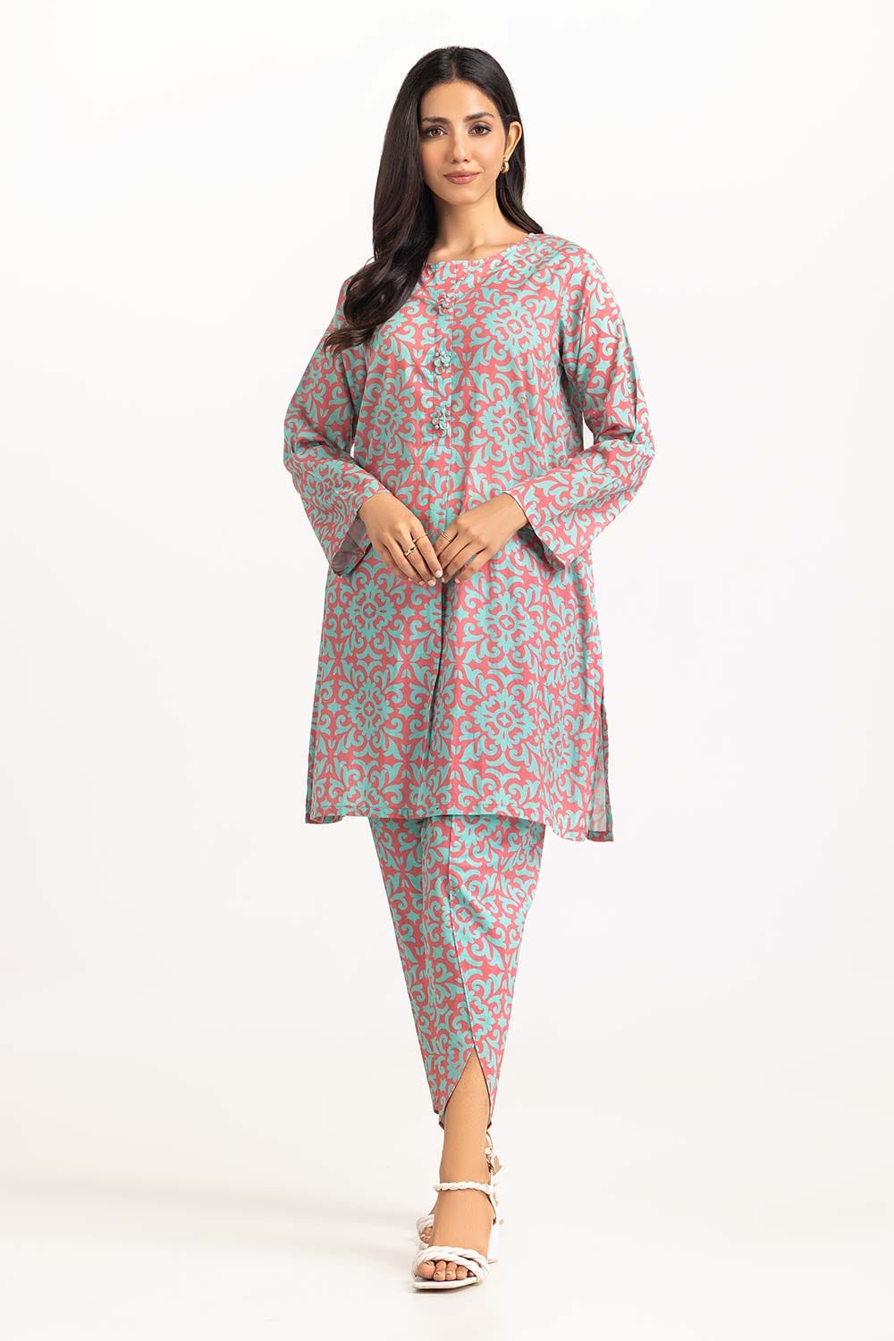 2 Piece Printed Cambric Shirt With Shalwar IPS-23-46