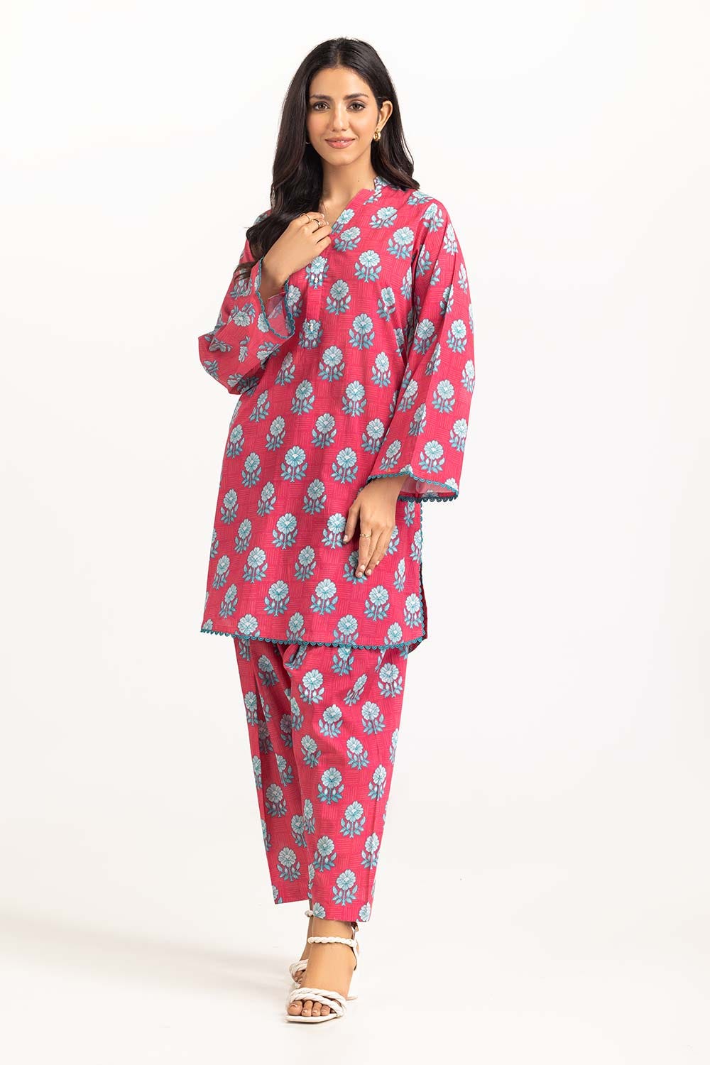 2 Piece Printed Cambric Shirt With Shalwar IPS-23-54