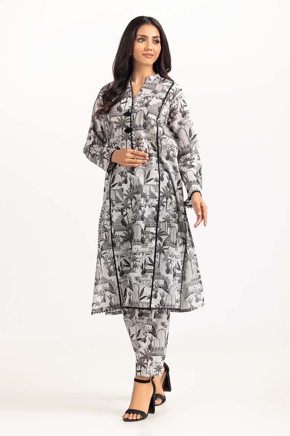 2 Piece Digital Printed Cambric Shirt With Shalwar IPS-23-56