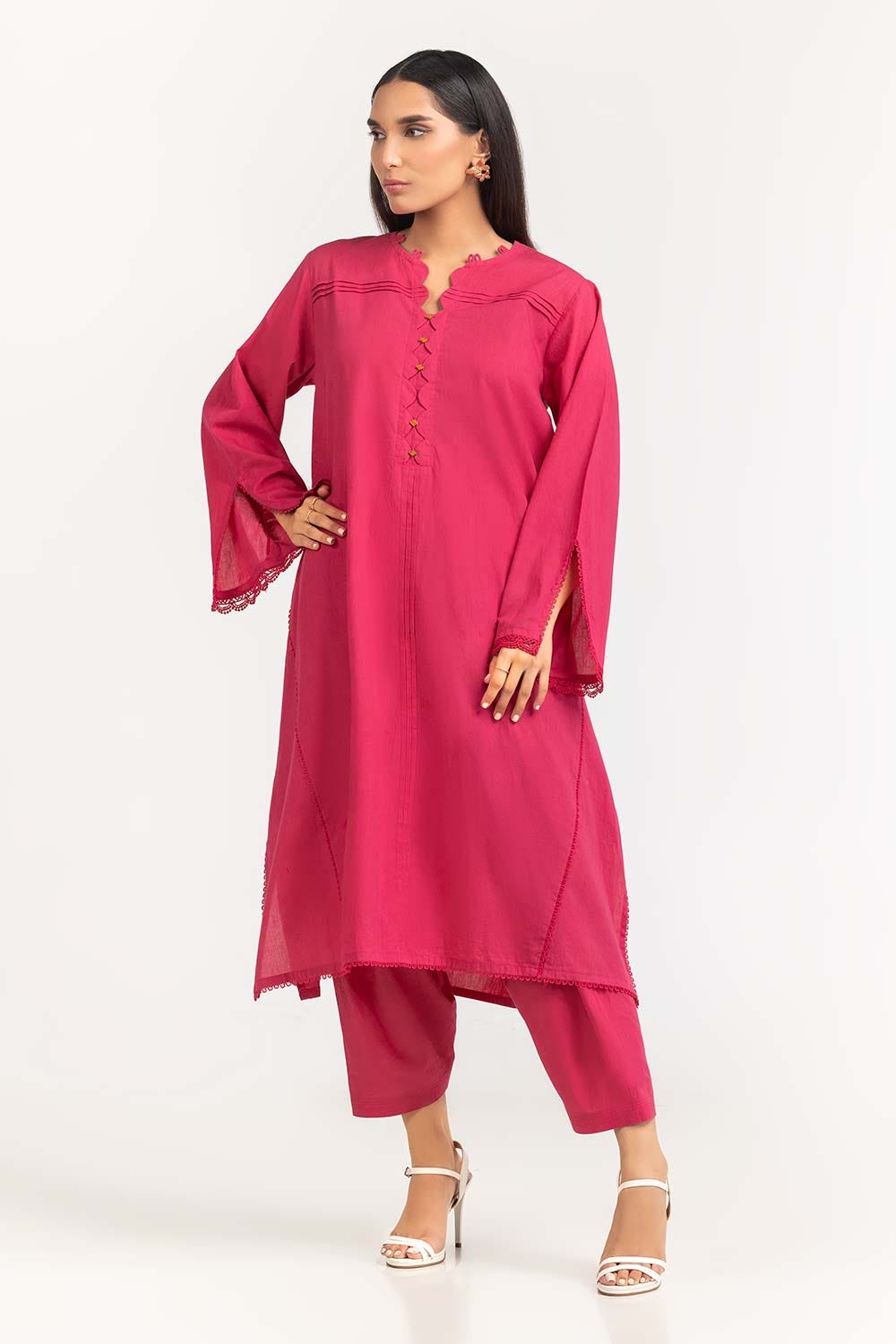2 Piece Cambric Embellished Shirt with Trouser IPS-23-61