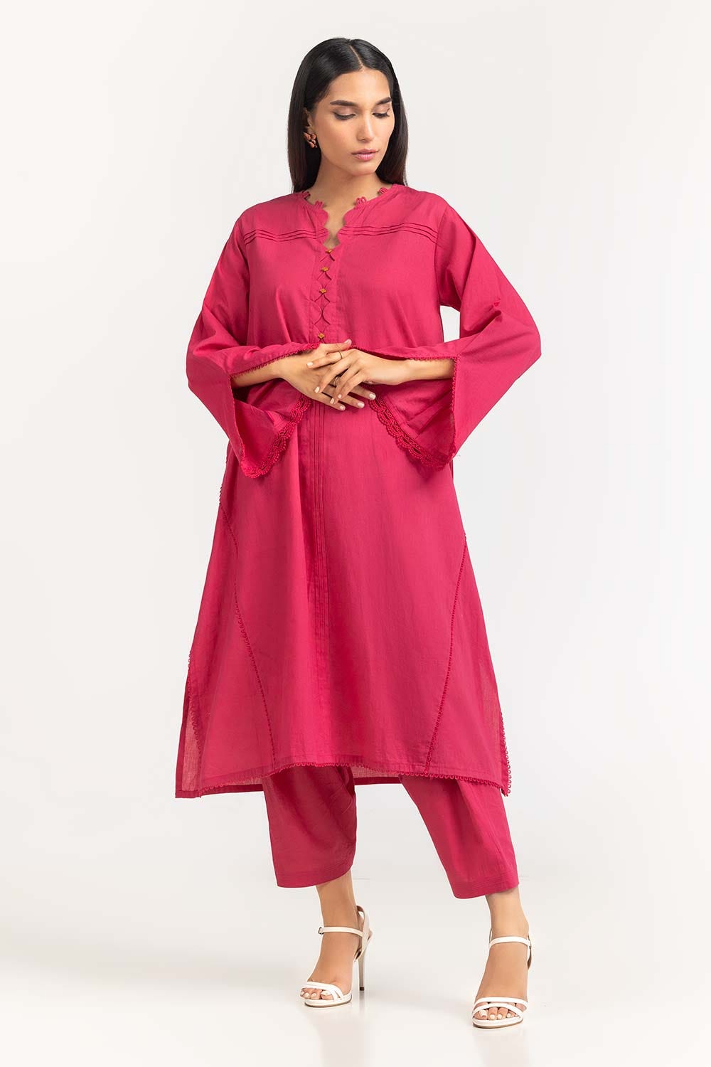 2 Piece Cambric Embellished Shirt with Trouser IPS-23-61