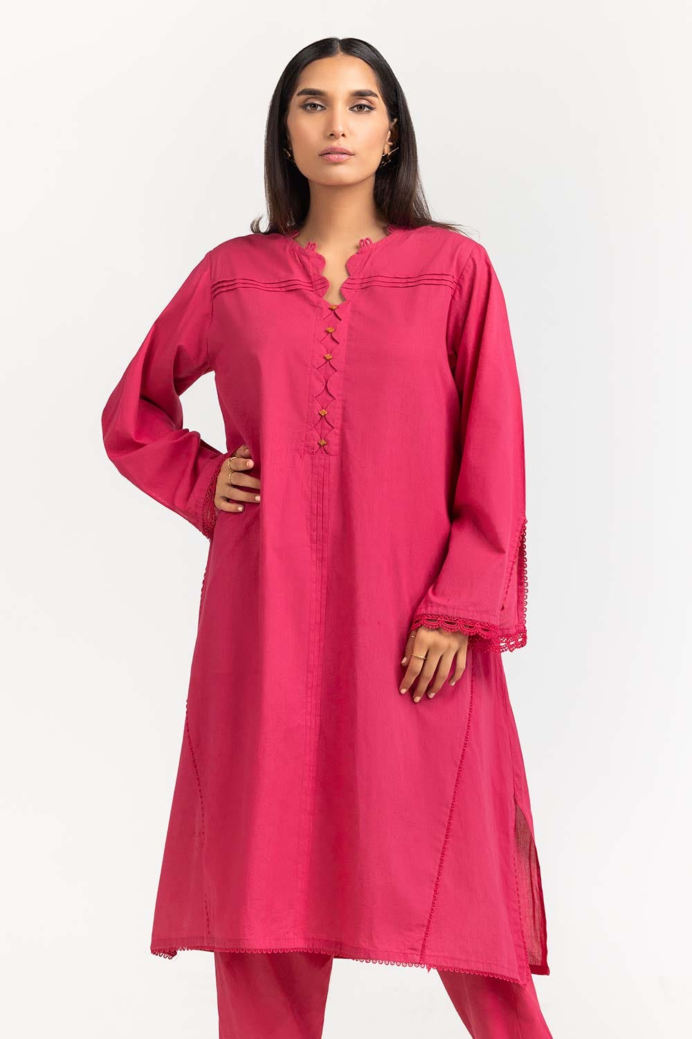 2 Piece Cambric Embellished Shirt with Trouser IPS-23-61