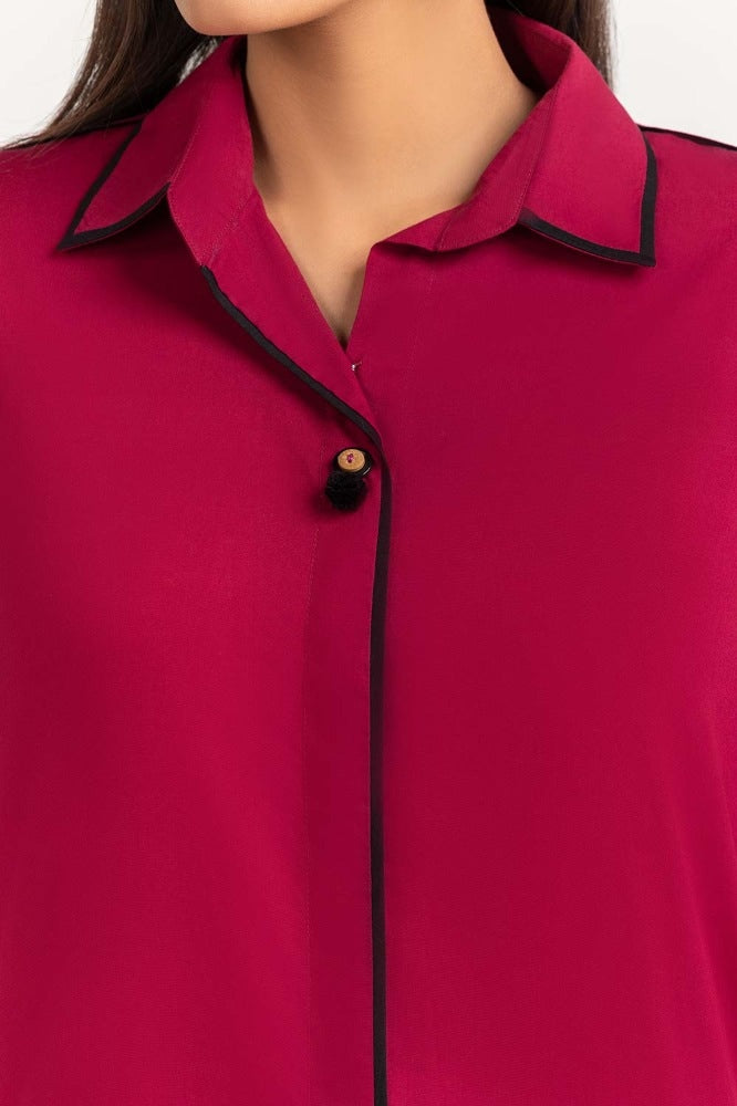 Dyed Cambric Embelished Kurti With Trrouser