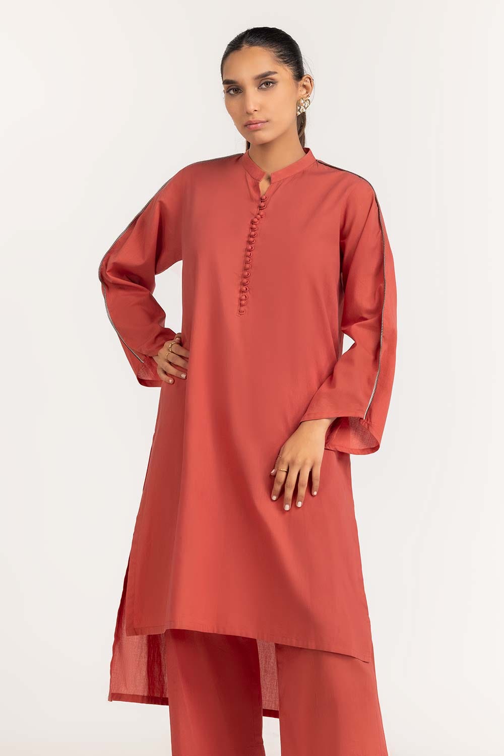 2 Piece Cambric Embellished Shirt With Trouser IPS-23-64