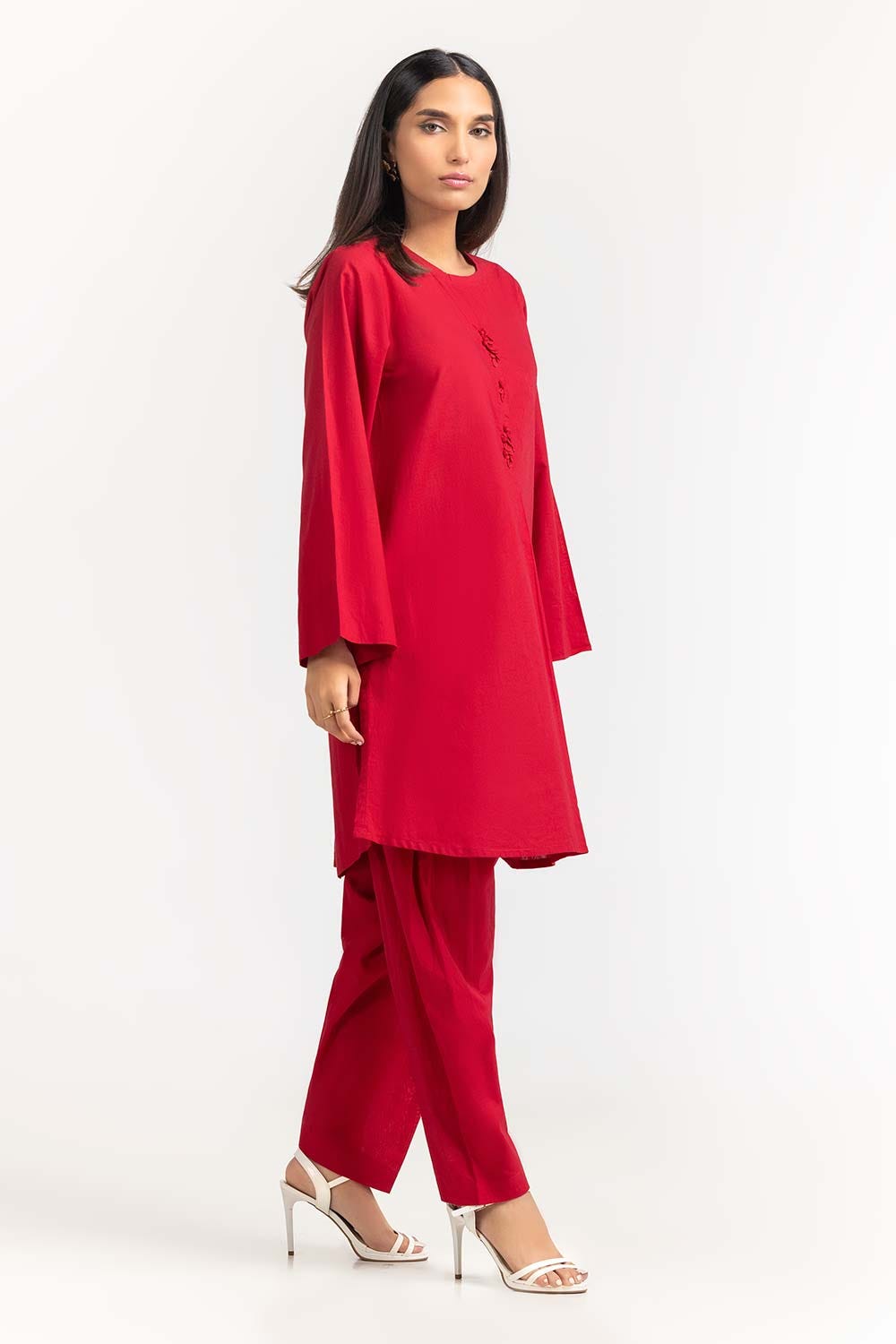 2 Piece Cambric Embellished Shirt With Trouser IPS-23-65