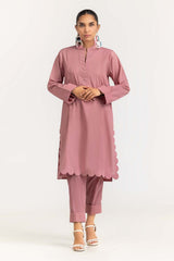2 Piece Dyed Cambric Embelished Kurti With Trouser IPS-23-71