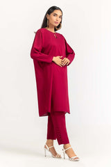2 Piece Dyed Cambric Embelished Shirt With Trouser IPS-23-72