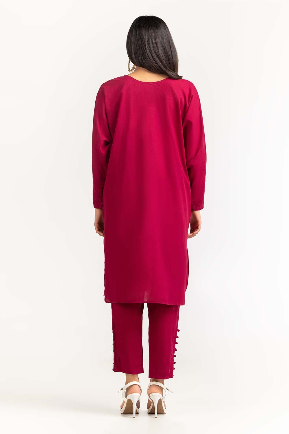 2 Piece Dyed Cambric Embelished Shirt With Trouser IPS-23-72