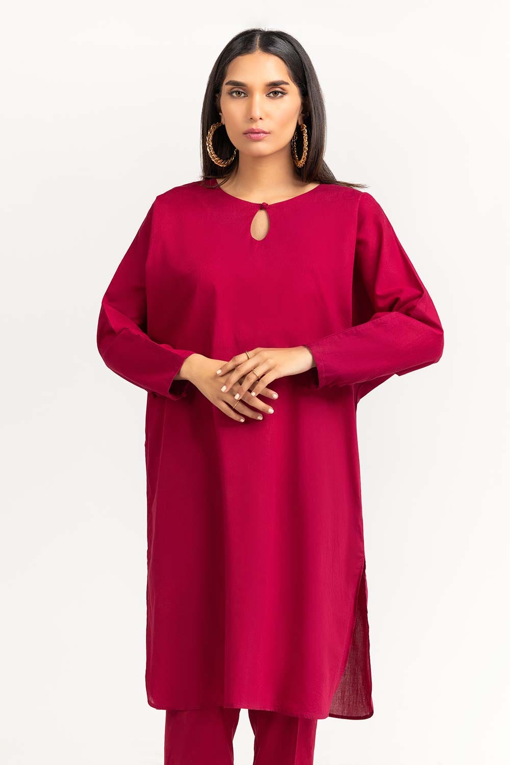 2 Piece Dyed Cambric Embelished Shirt With Trouser IPS-23-72