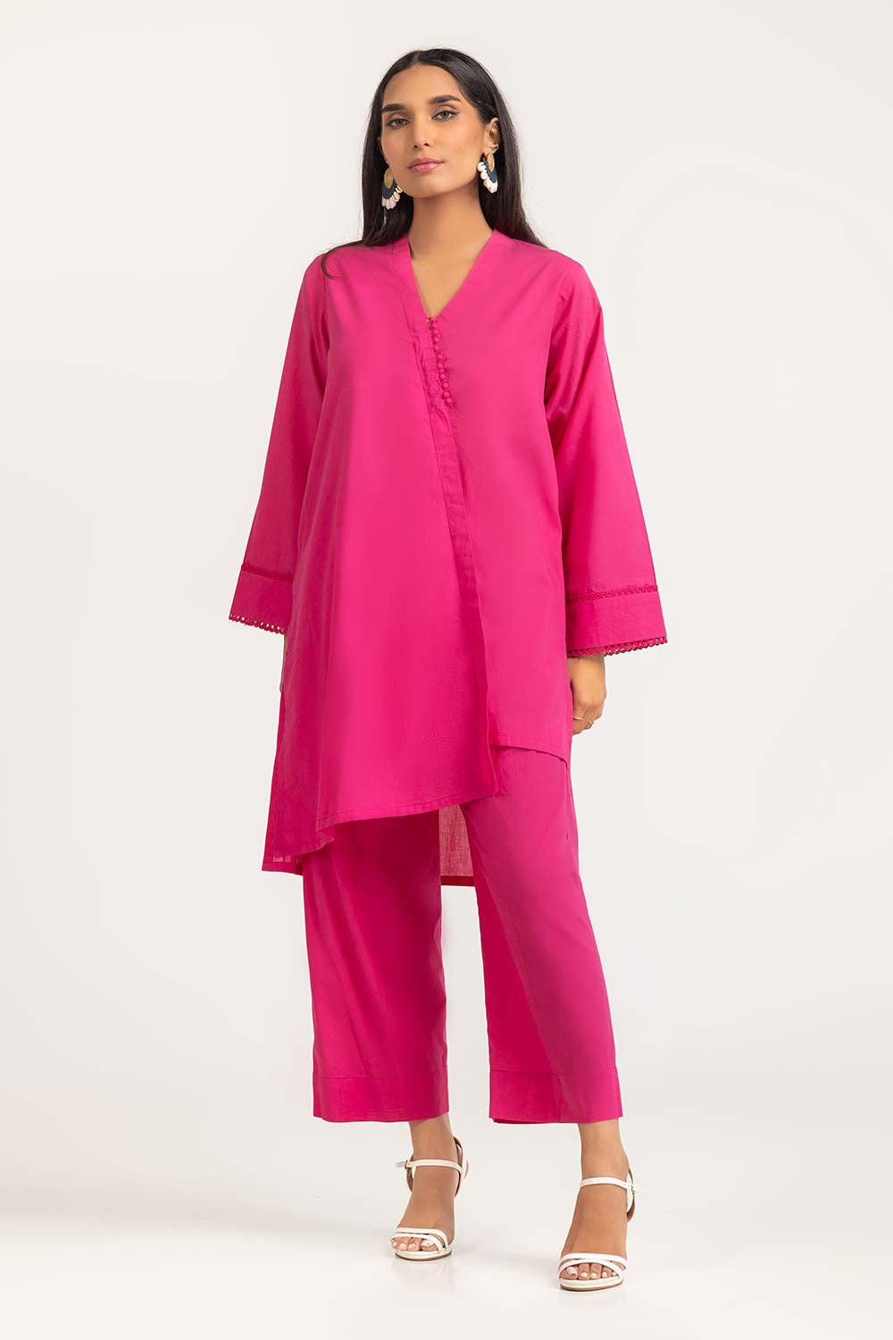 2 Piece Cambric Embellished Shirt With Trouser IPS-23-73