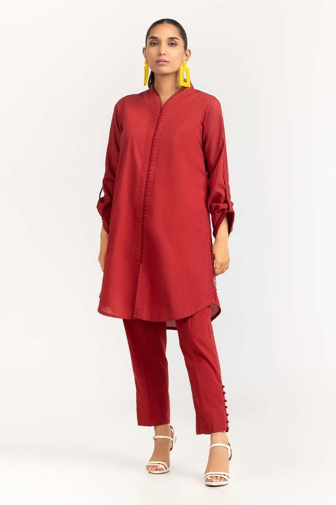 Dyed Cambric Embelished Shirt With Trouser IPS-23-74