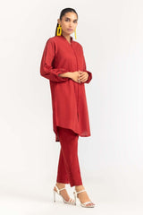 Dyed Cambric Embelished Shirt With Trouser IPS-23-74