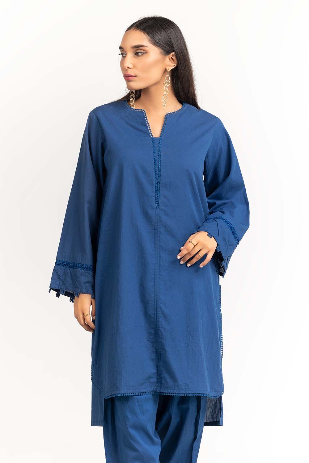 2 Piece Cambric Embellished Shirt With Trouser IPS-23-76