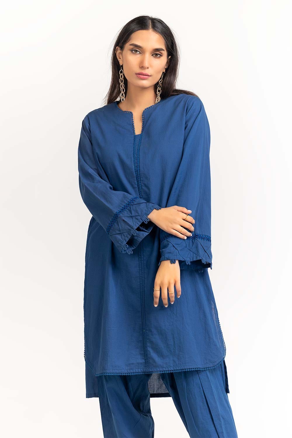 2 Piece Cambric Embellished Shirt With Trouser IPS-23-76