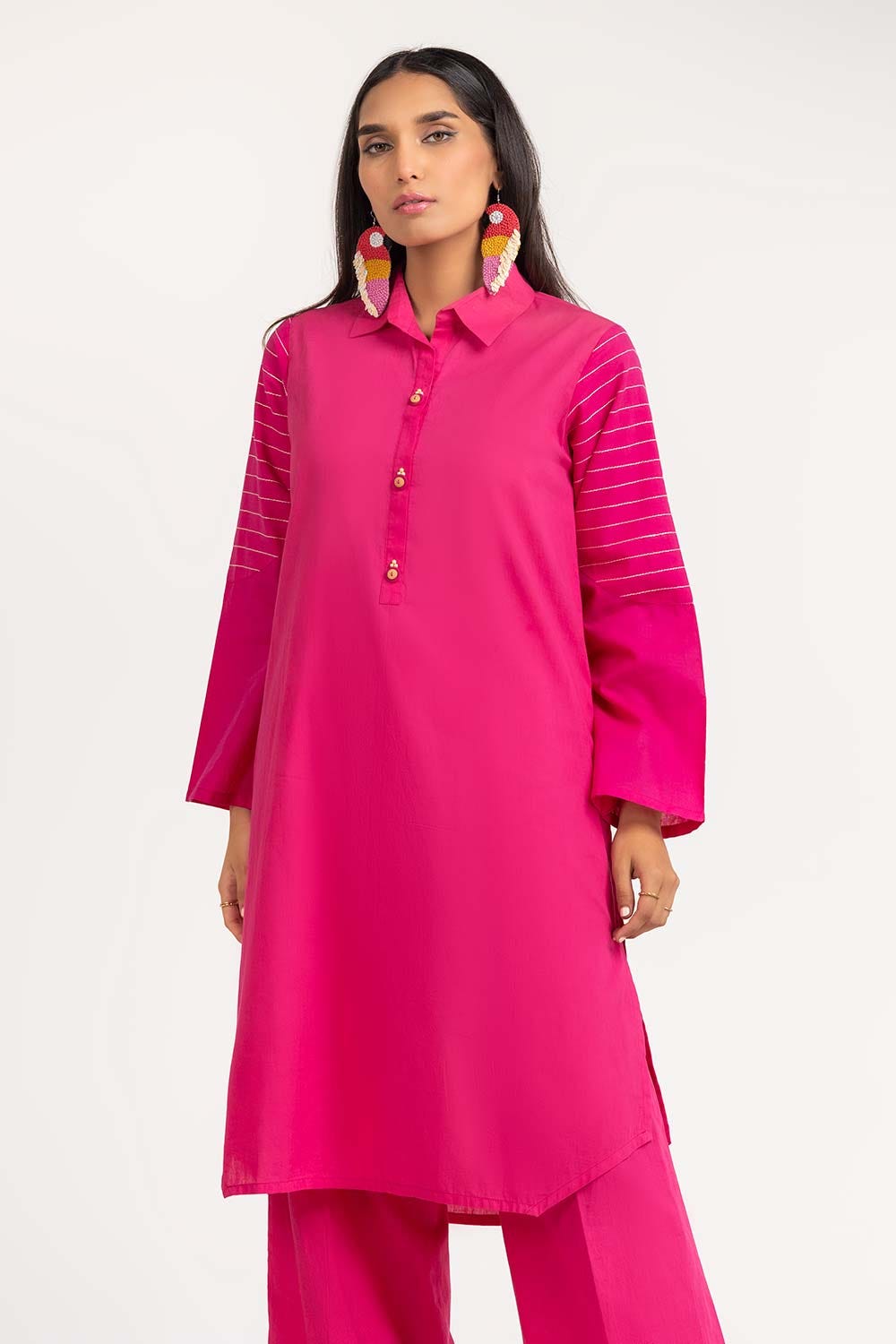 2 Piece Cambric Embellished Shirt With Trouser IPS-23-77