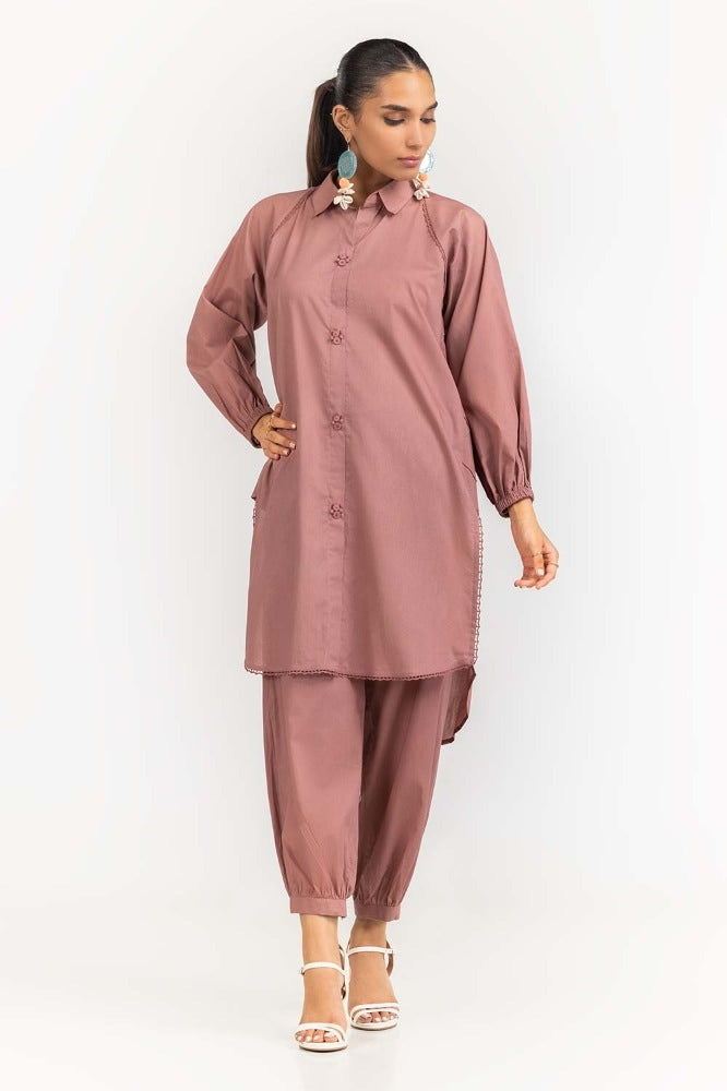 Dyed Cambric Embelished Shirt With Trouser IPS-23-78
