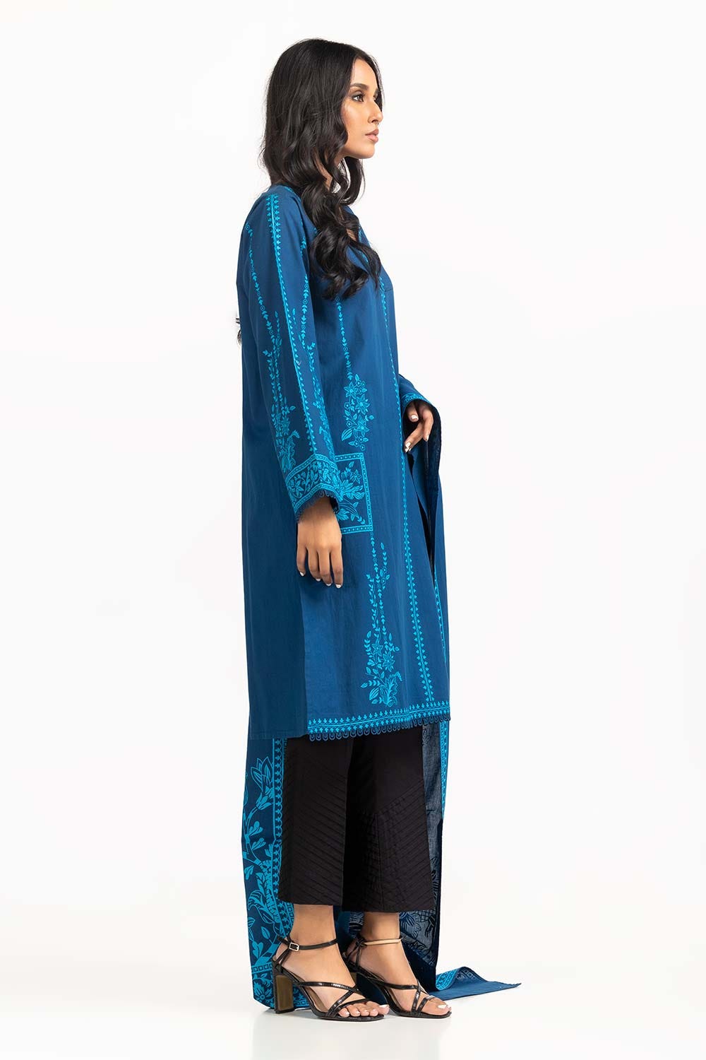 2 Piece Screen Printed Embellished Shirt With Dupatta IPS-23-81