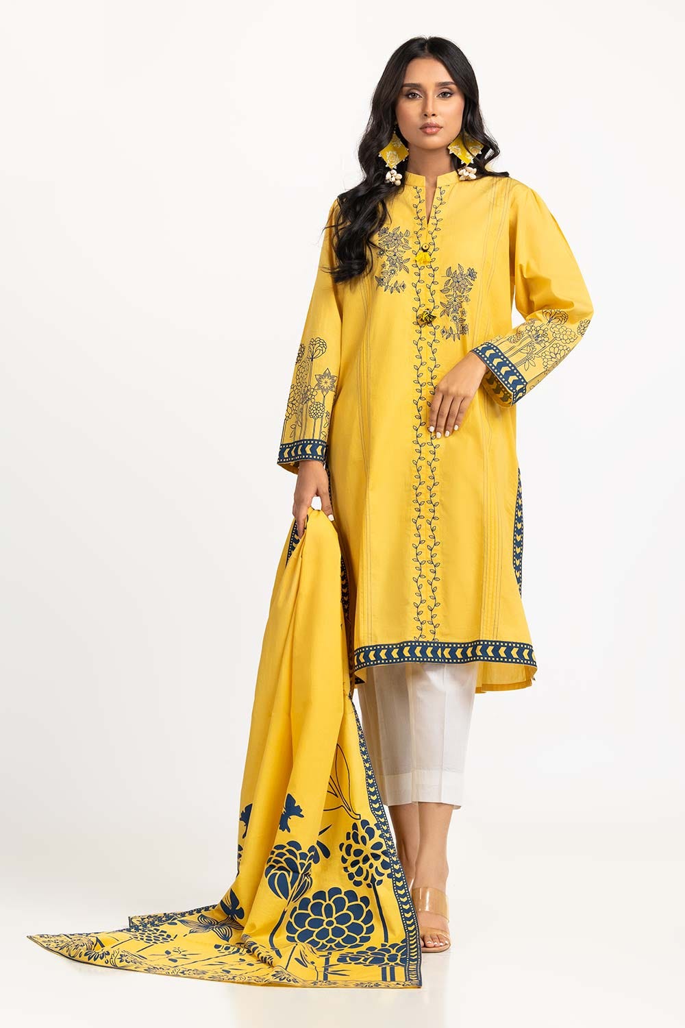2 Piece Screen Printed Shirt With Dupatta IPS-23-83