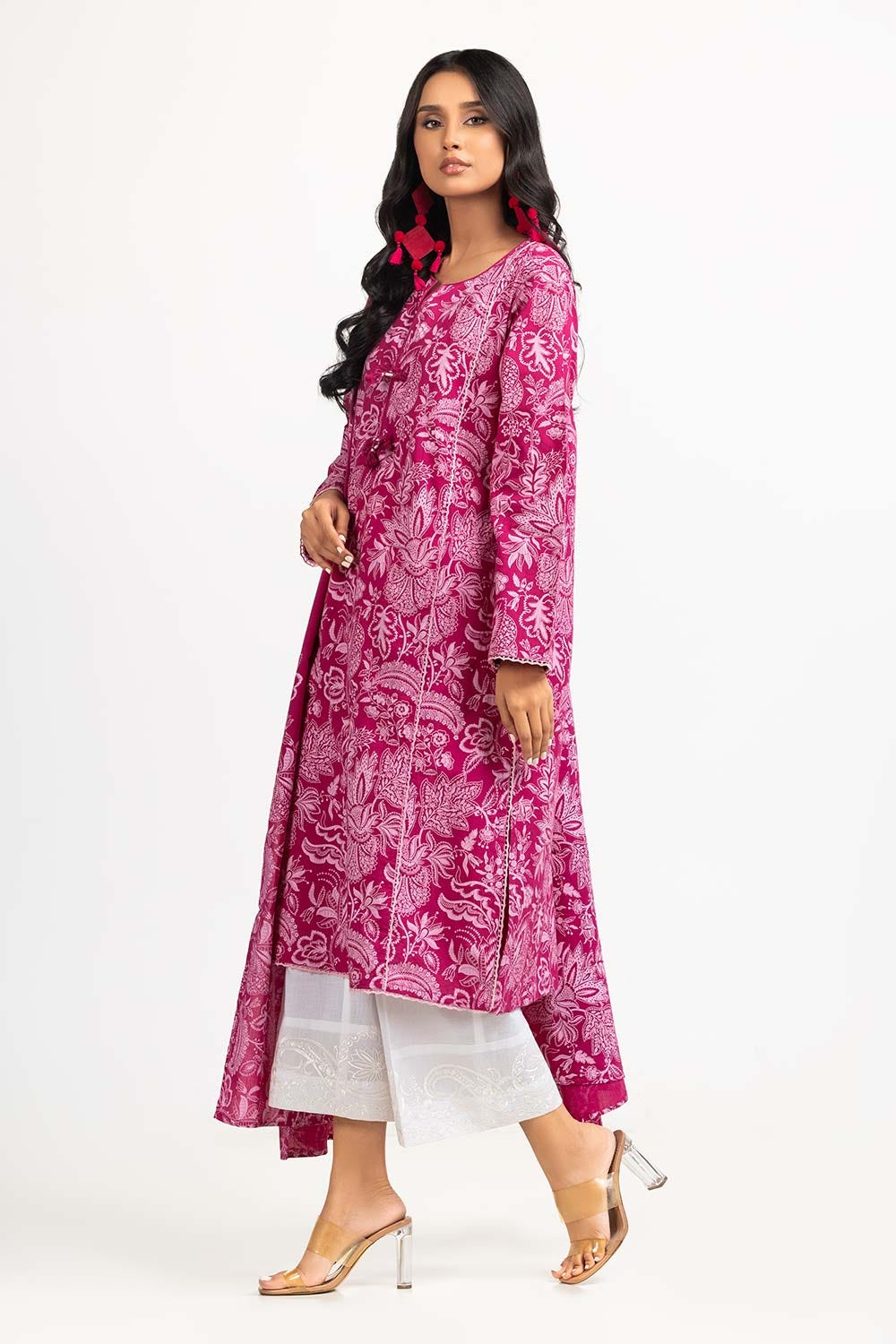 2 Piece Screen Printed Embellished Shirt With Dupatta IPS-23-84
