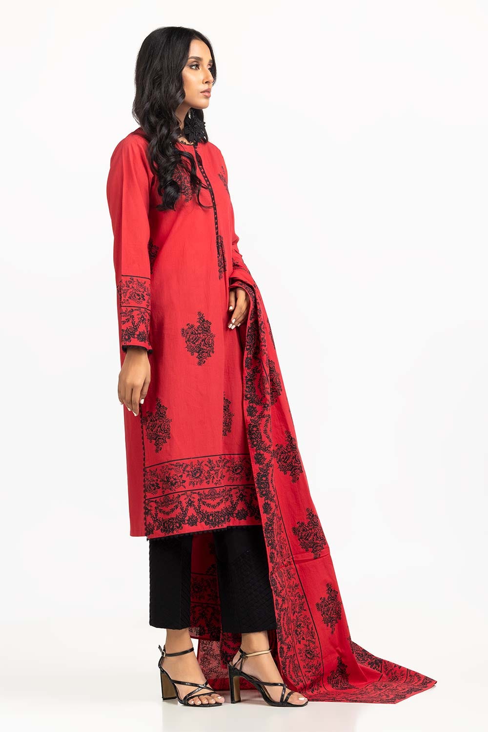 2 Piece  Embellished Shirt With Dupatta IPS-23-86