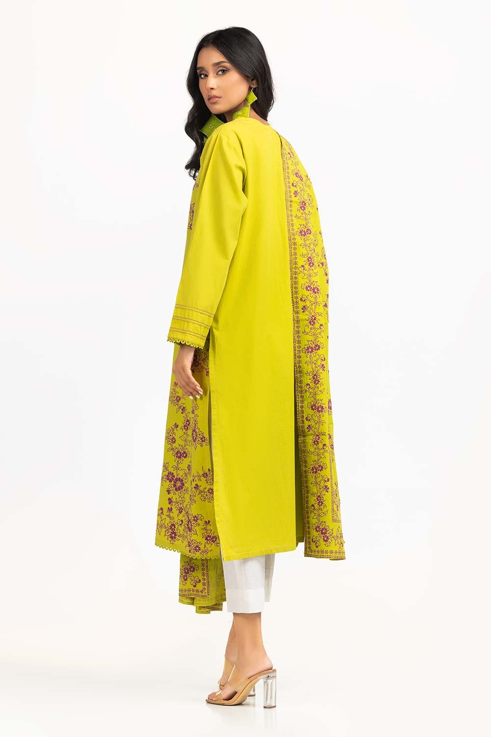 2 Piece Screen Printed Embellished Shirt With Dupatta IPS-23-87