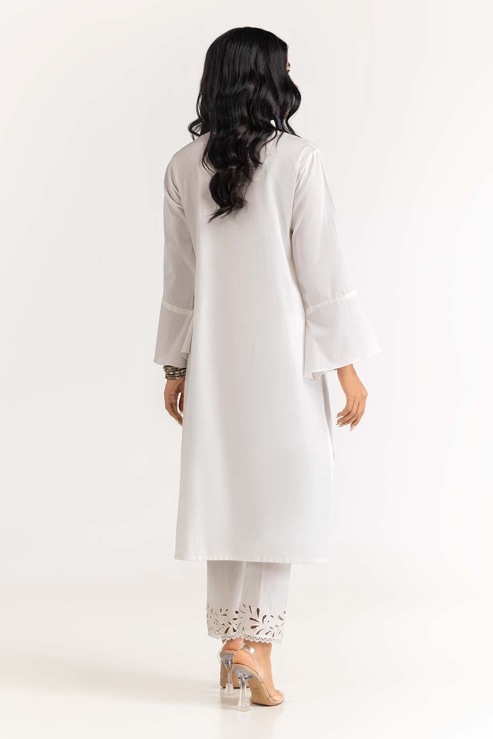2 Piece Dyed Cambric Embroidered Shirt With Trouser IPS-23-89