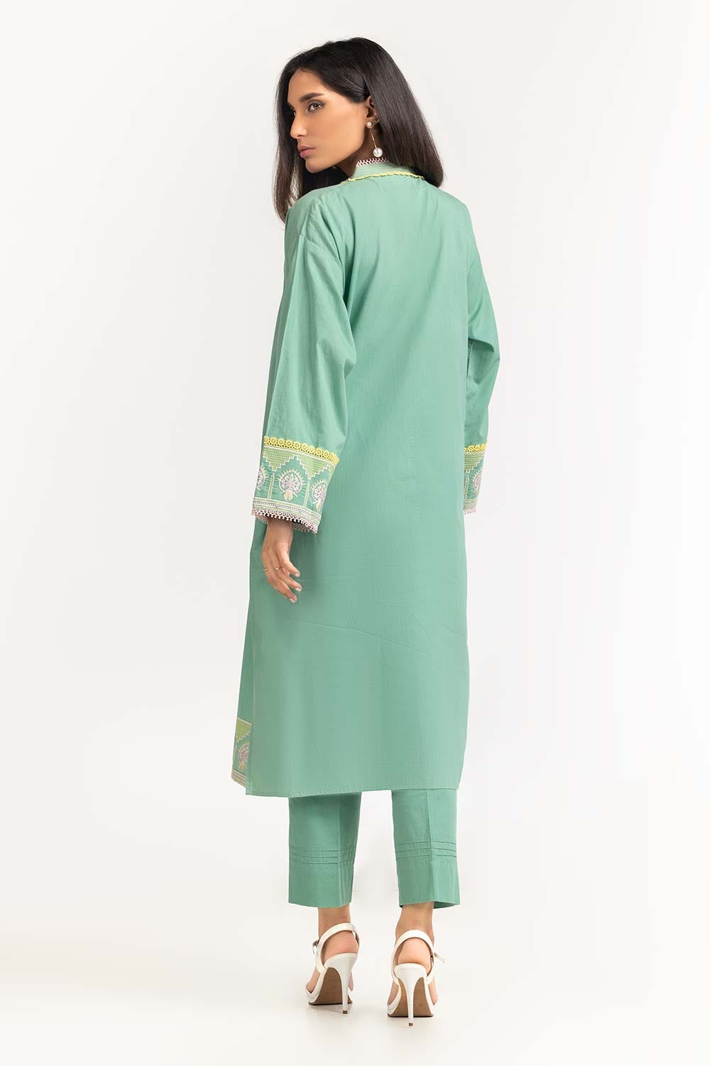 2 Piece Cambric Embroidered Shirt with Trouser IPS-23-94