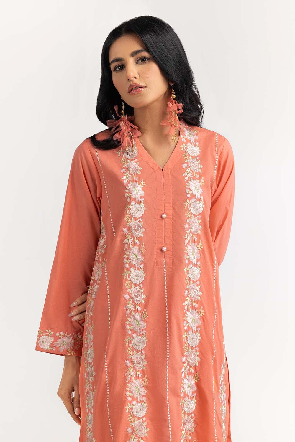2 Piece Dyed Embroidered Cambric Shirt with Shalwar IPS-23-95
