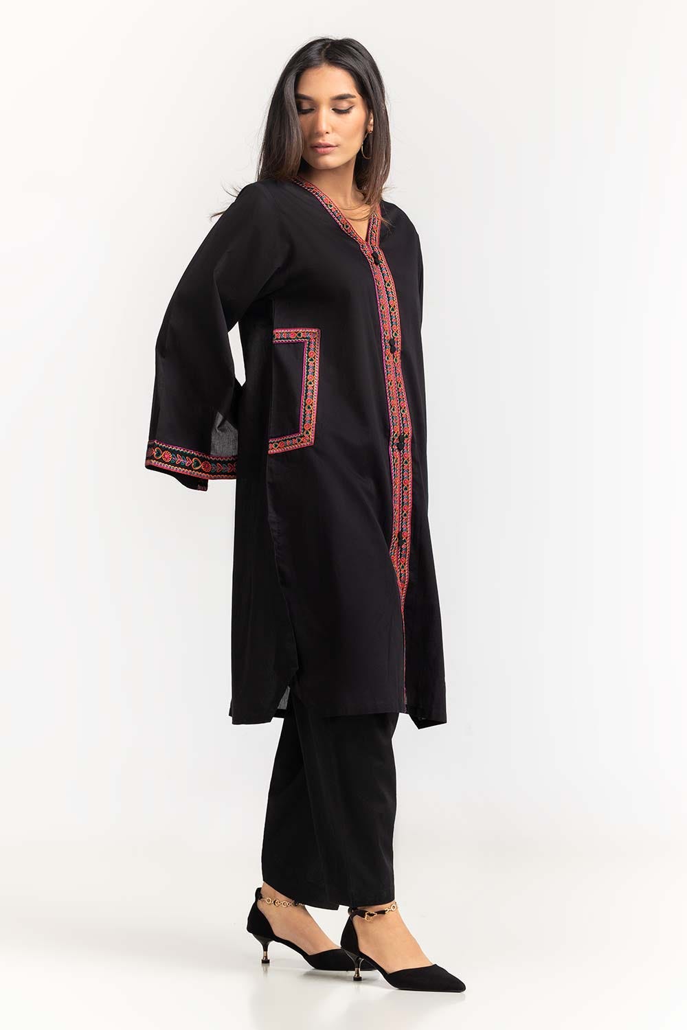 2 Piece Cambric Embroidered Shirt With Trouser IPS-23-97